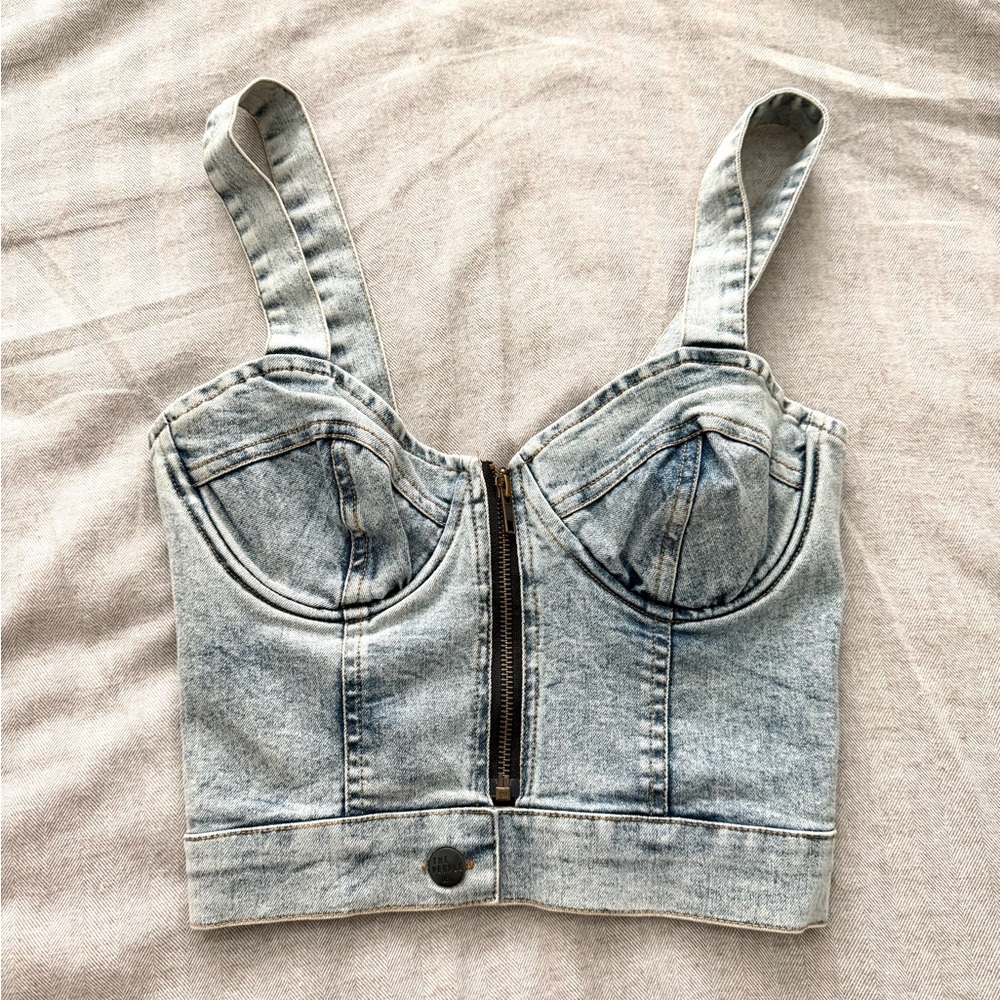 THE PEOPLE VS Denim Crop Top NEW